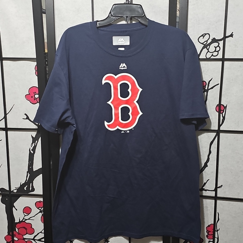 Majestic Navy Blue Boston Red Sox Graphic T-Shirt XL